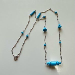 Brand New Sterling Silver Chain Beaded Necklace